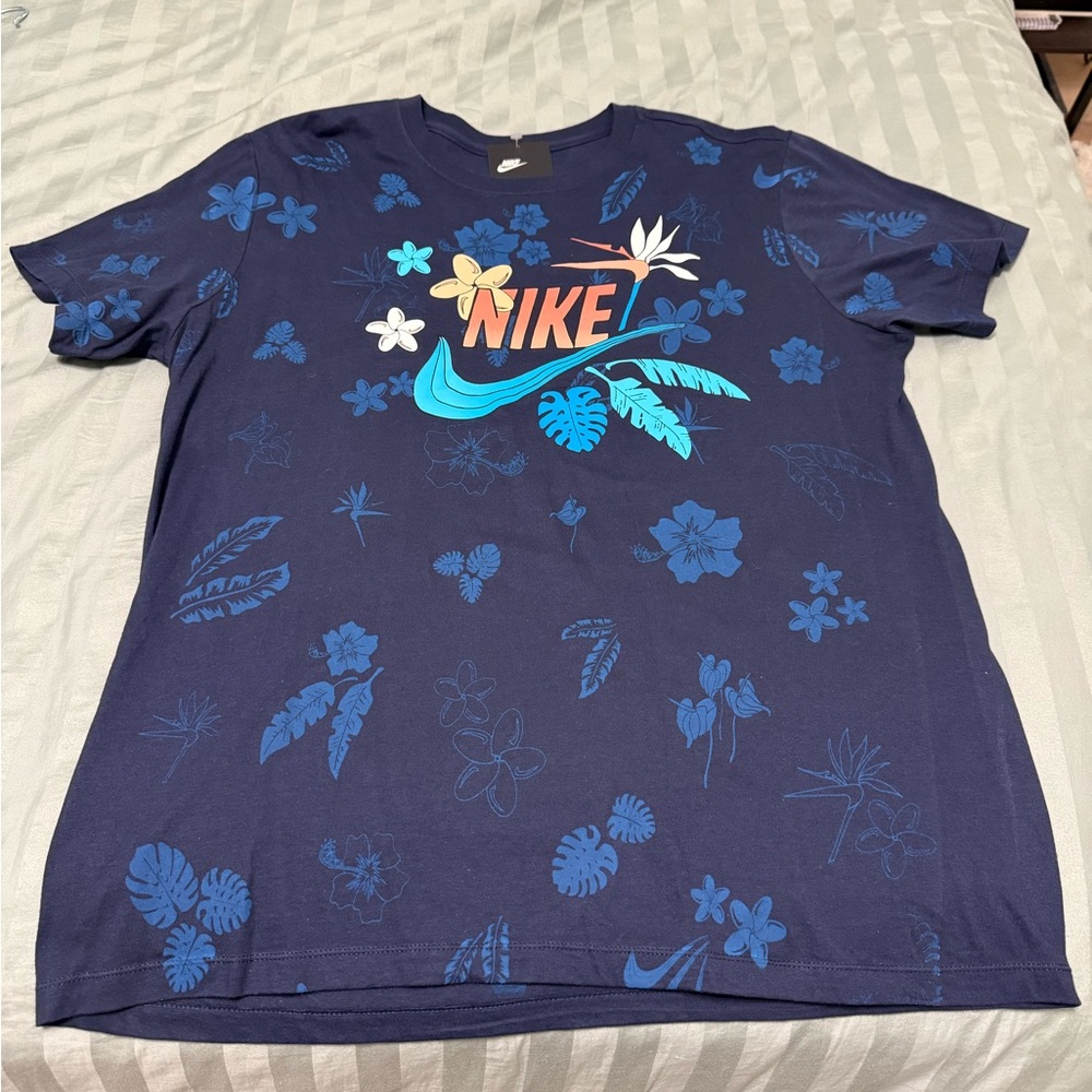 Nike Obsidian Tee with Floral Design